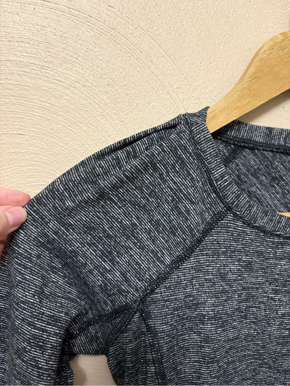 Lululemon Race Your Pace Long Sleeve Wee Stripe Black Heathered Black Size 2